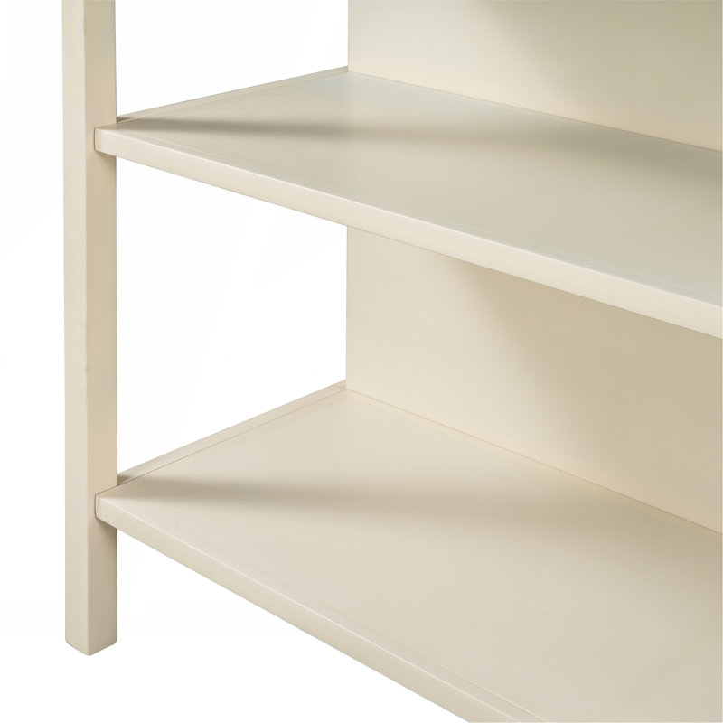 Îlot de cuisine 45 po en bois massif avec table de préparation en bois d'hévéa et 2 tablettes ouvertes pour petits espaces