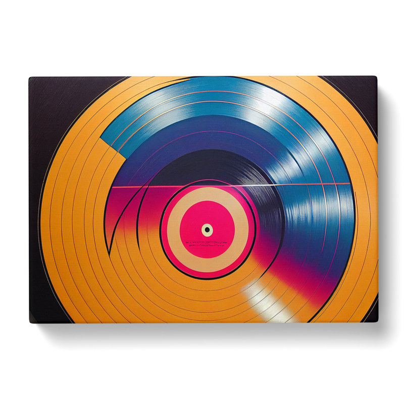 Unusual Vinyl Record Art Abstract - Wrapped Canvas Print, 35cm H x 50cm W x 3cm D