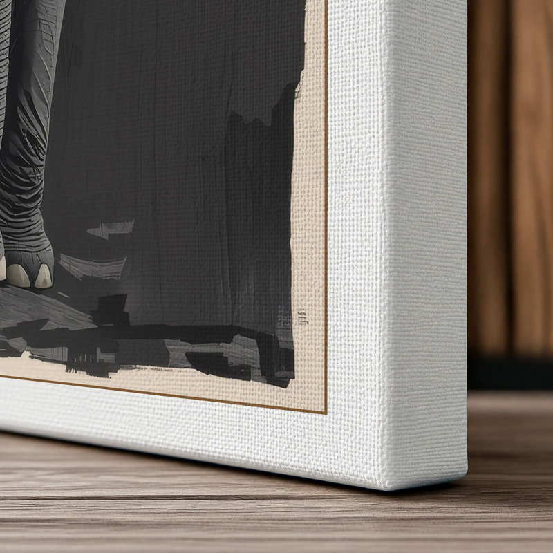 Elephant in Presence Modern - Wrapped Canvas, 36x24 - 91.4 x 61.0 cm, White Border