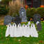 LED Lighted White Ghost Halloween Outdoor Pathway Markers 30"