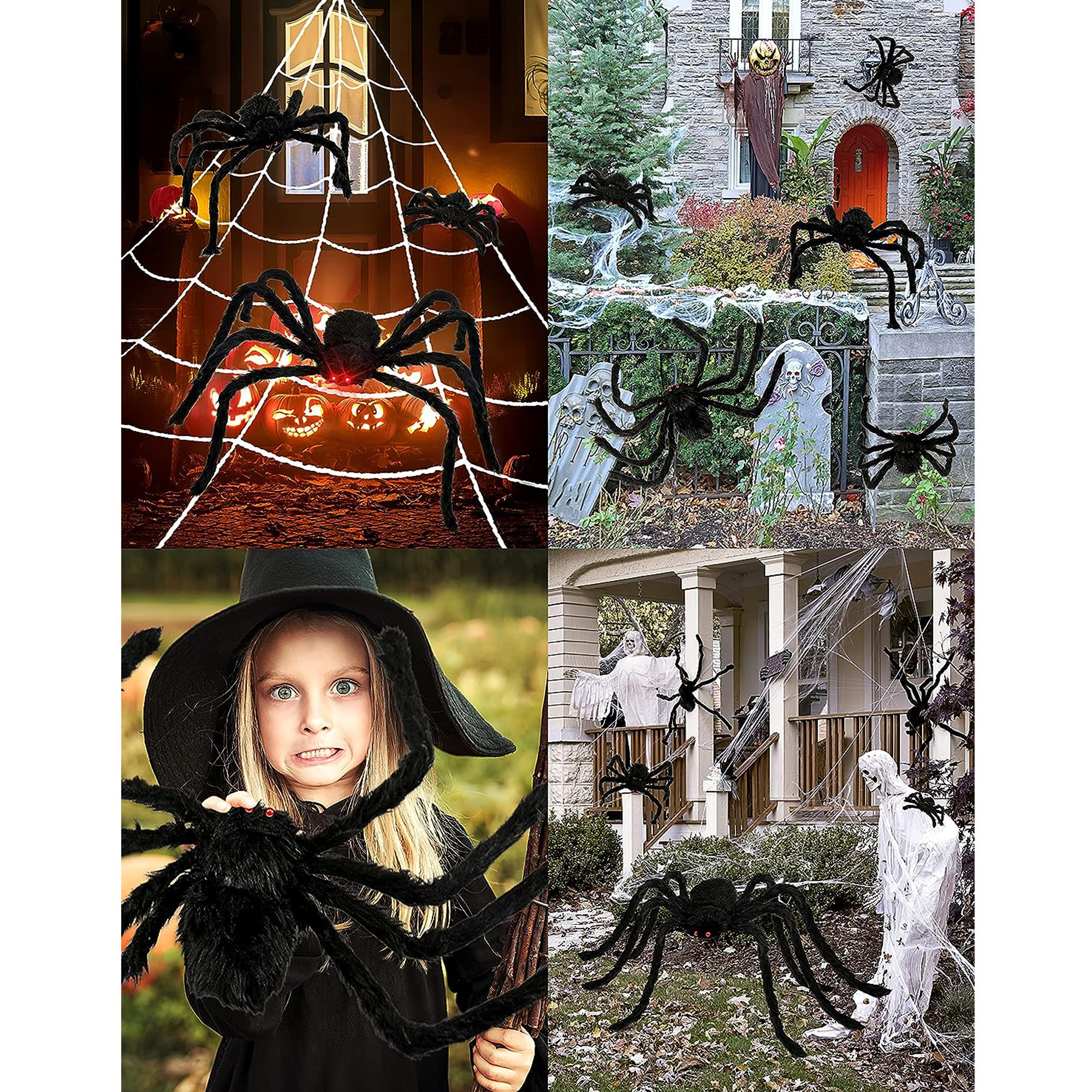 Halloween Gigantic Hairy Scary Fake Spider Decoration, 2.46 Ft.