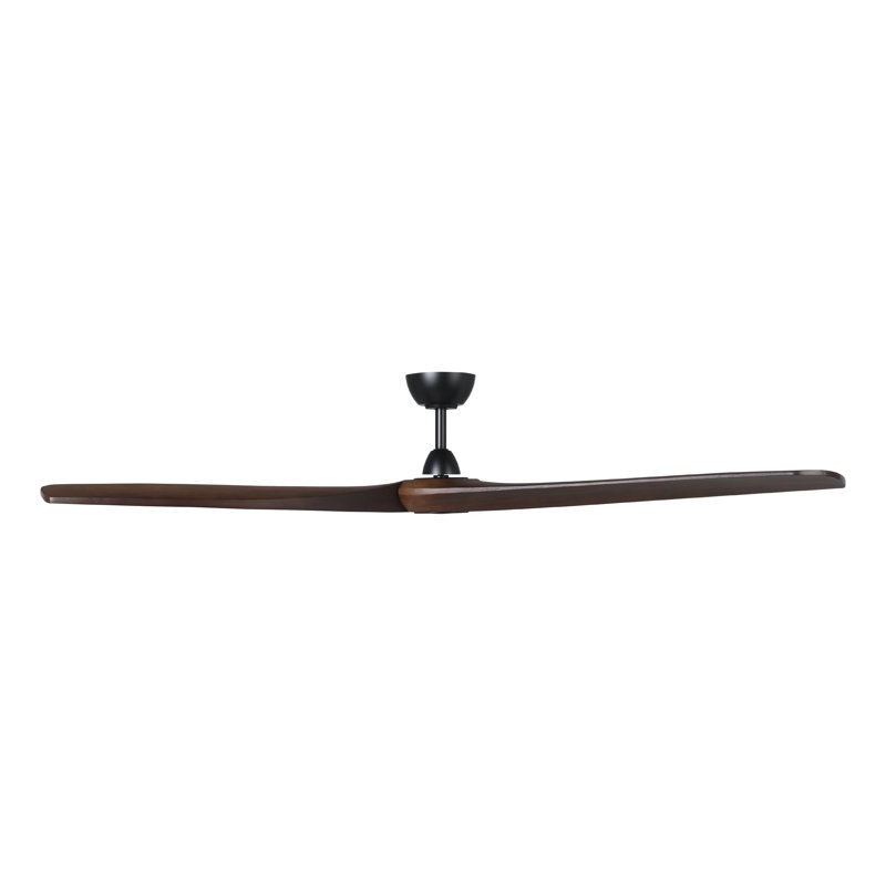 Gallashaw Black 72 inch Ceiling Fan, Dark Brown Wood, Black, 80" H x 72" W x 72" D