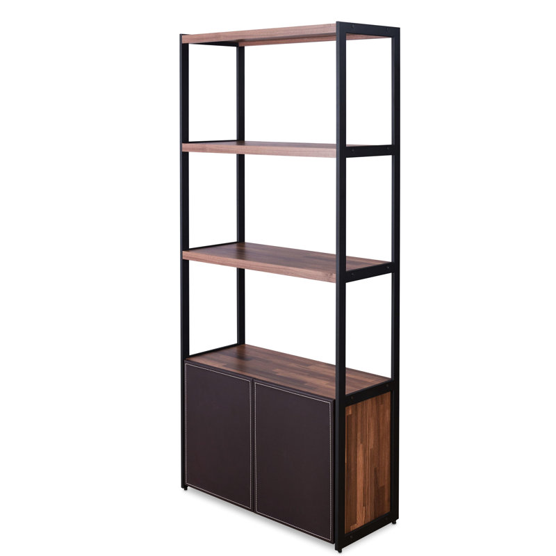 Sara Walnut & Sandy Black Finish Bookshelf