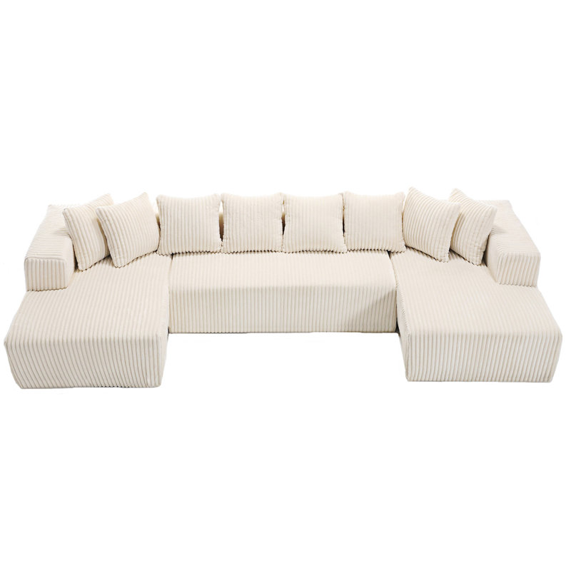 Canapé modulaire rembourré, Blanc ancien
