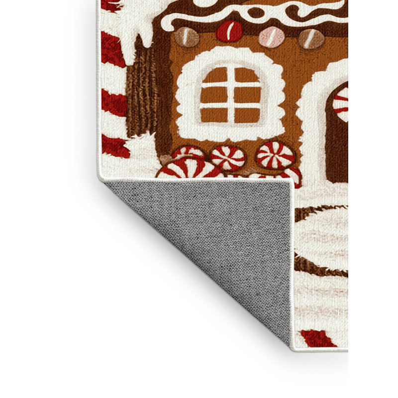 Washable Gingerbread house Desserts Area Rug, Rectangle 6' x 9'