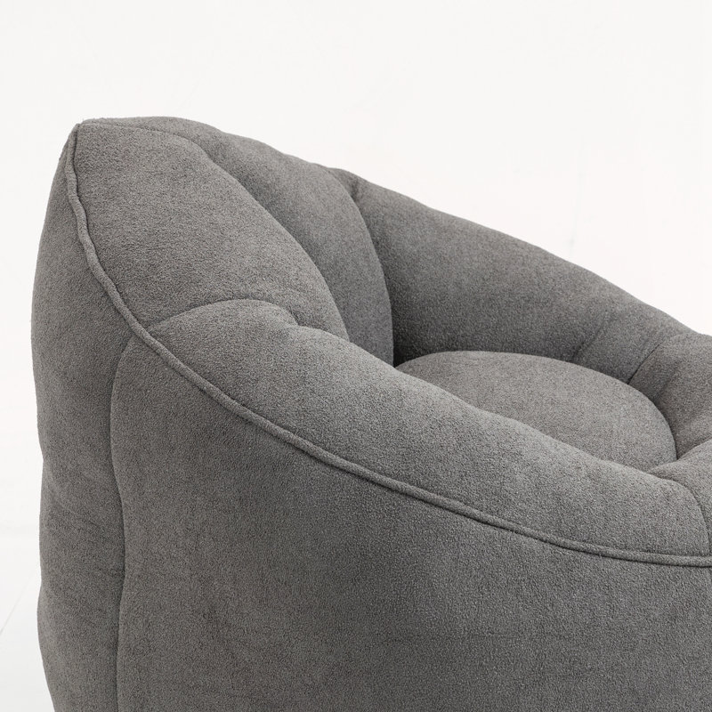 Fauteuil à billes avec repose-pieds, Gris