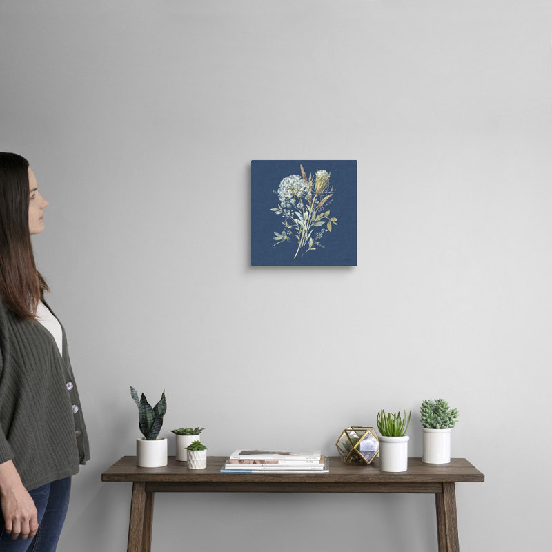 «Bohemian Blue 05 on Blue» par Lisa Audit - reproduction d'art, H 12 po x l 12 po x P 1,25 po, Toile tendue
