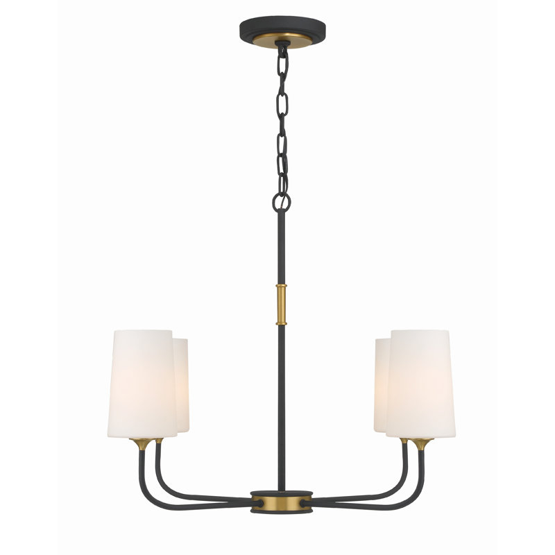 Lustre classique à 4 lumières Manolo, H 96,5 po x l 29 po x P 29 po