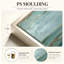 Toile abstraite sarcelle texturée or avec cadre flottant, bleu sarcelle, prête à être accrochée-132965829-132965836
