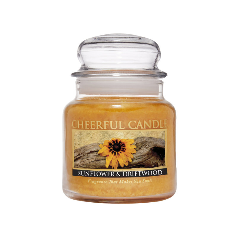 Bougie parfumée tournesol et bois flotté, 16 oz