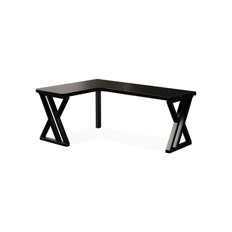 Bureau d'écriture rectangulaire en bois massif noir, Orienté à gauche (vu de face), H 29,53 po x l 62,99 po x P 39,37 po