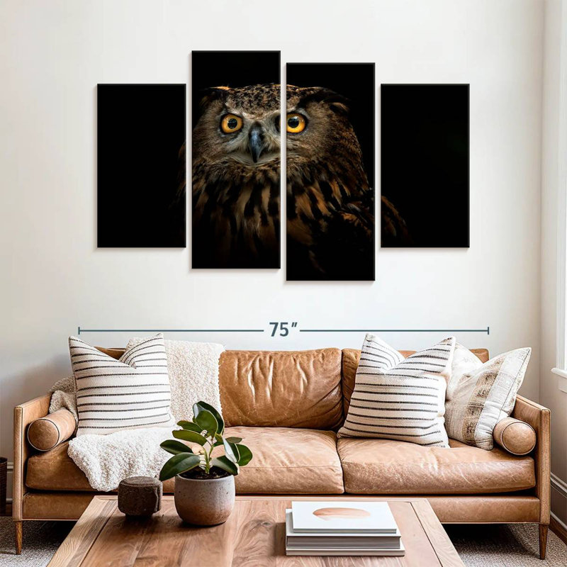 Brampt Owl Expression, 42" H x 68" W