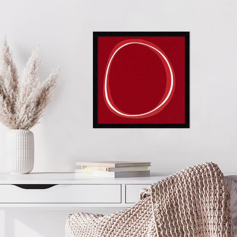 Red Circle par Alex Dunn - reproduction de cadre photo simple, Noir, H 17 po x l 17 po