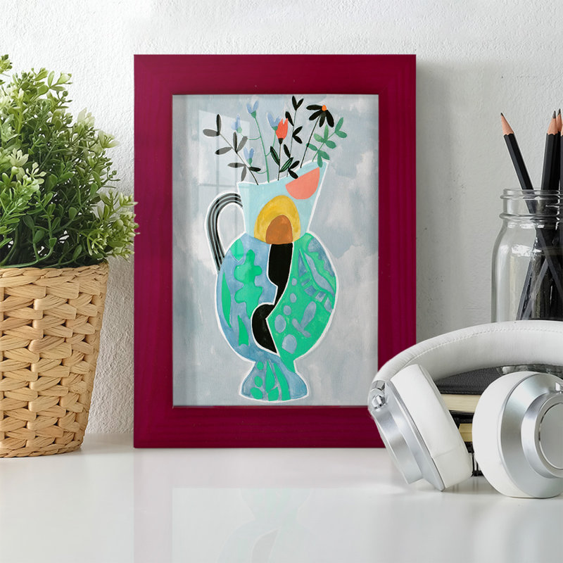 "Blaize Collage Vase II", cadre photo unique, impression, Rouge, H 6 po x l 4 po x P 1 po