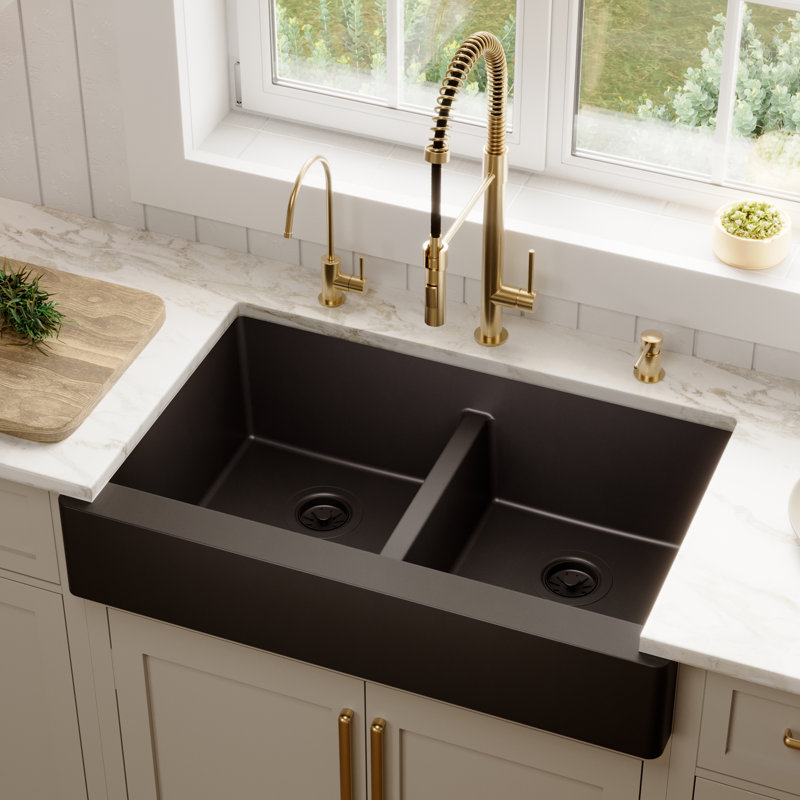 Évier de cuisine Karran Retrofit Farmhouse, Noir
