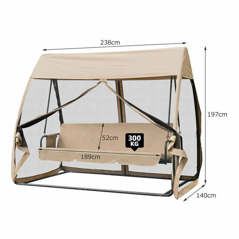 Porch Swing with Canopy, Beige