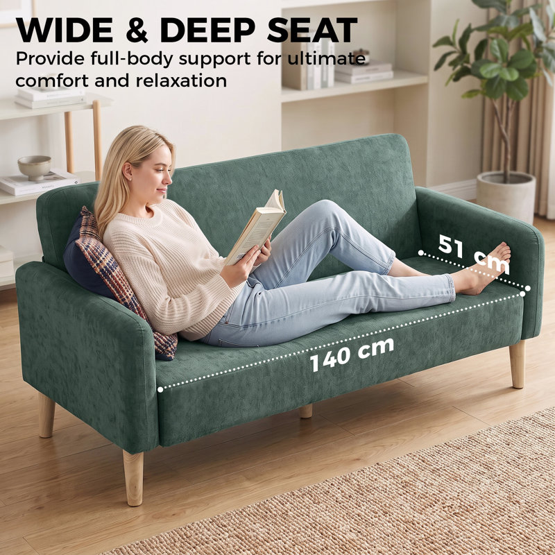160 cm W Loveseat, Green