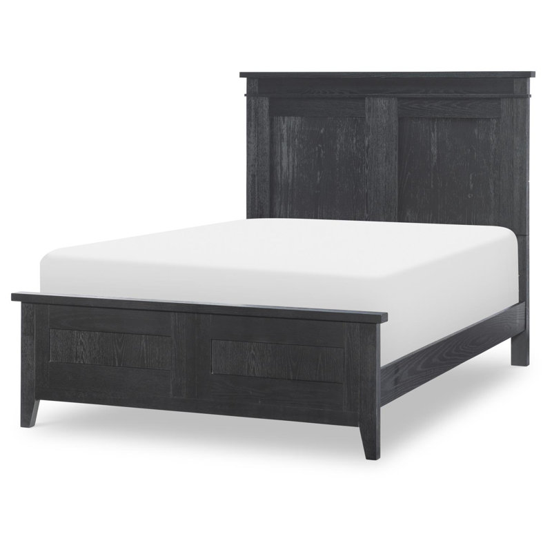 Today's Traditions Full Panel Bed With Tapered Legs, Shaker & Farmhouse Style, Blacksmith Finish, Oiled Bronze Hardware, Hardwoods & Oak Veneer - Trisha Yearwood Home Youth Furniture