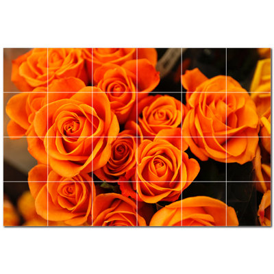 40"" x 32"" Ceramic Flowers Photo Decorative Mural Tile PT500639: 8"" x 8"" (Set of 20) -  Picture-Tiles.com, PT500639-54L