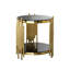 Table de bout ronde en verre, plateau de table en verre trempé noir double couche, table de coin, table d'appoint en acier inoxydable doré pour le salon (table d'appoint de 17,72 po)-1741958484
