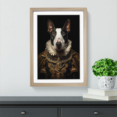 English Bull Terrier Baroque - Single Picture Frame Print on Wood