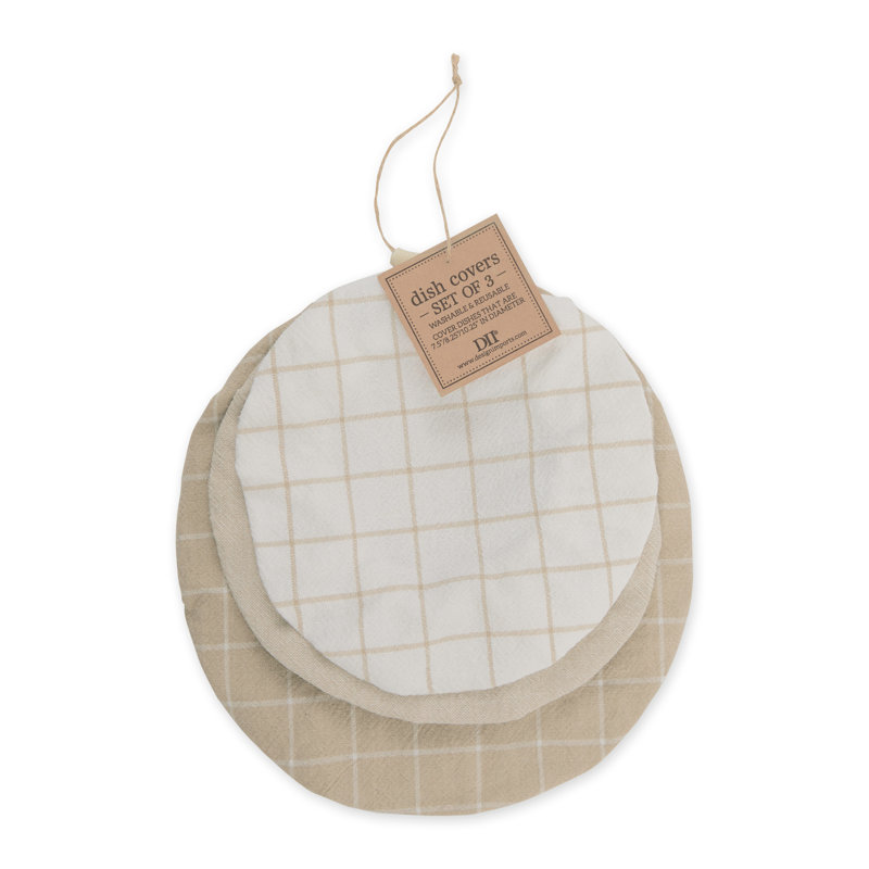Ensemble de 3 assiettes à vaisselle en coton réutilisables Design Imports, Gris