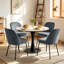 Modern Fabric Upholstered Dining Chair with Spring and Curved Back -1317479552