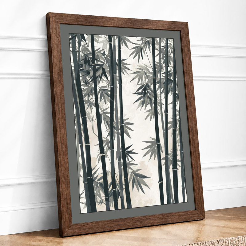 Quiet Bamboo Forest Japandi - Framed Print, A1 - 84.1 x 59.4 cm, Walnut