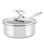 Circulon Clad Stainless Steel Saucepan with Glass Lid and Hybrid SteelShield Nonstick, 2-Quart