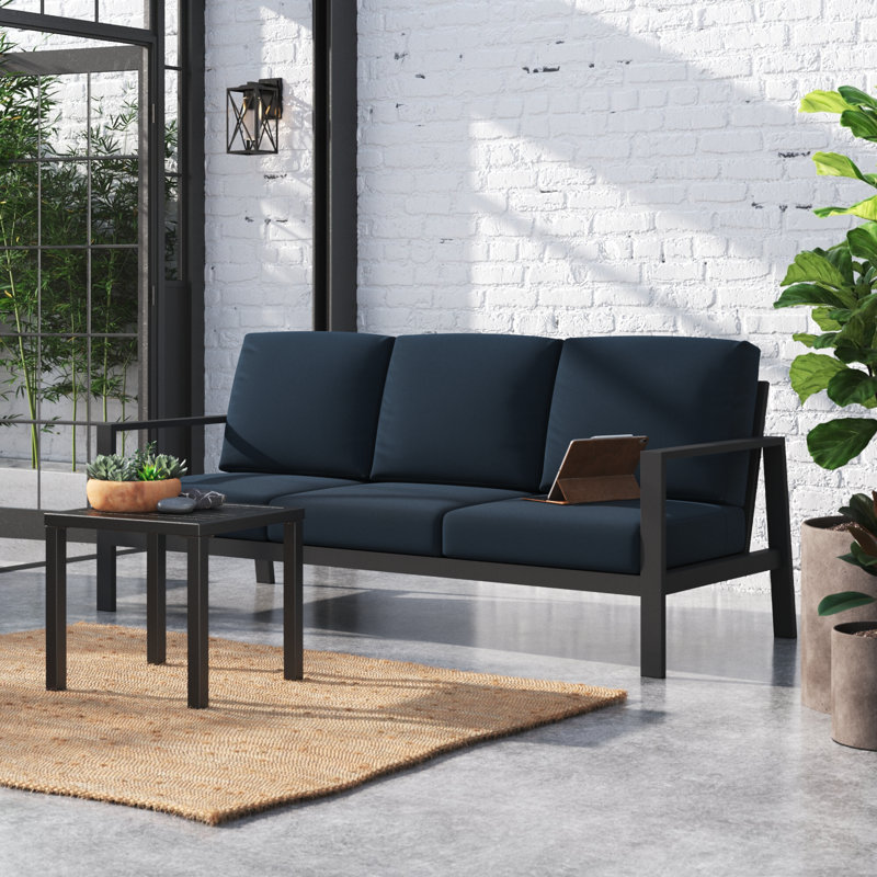 Townsend 80'' Wide Outdoor Patio Sofa with Sunbrella® Cushions, Canvas Navy Sunbrella® Canvas, No, None