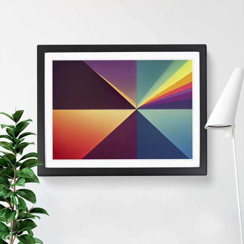 Abstract Prism Art - Framed Print, Black, 46cm H x 64cm W x 2cm D