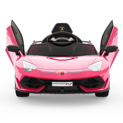 12V Electric Ride-On Car for Kids Battery-Powered with Remote Control, 2 Speeds, Sound System, LED Headlights, Hydraulic Doors