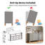  Commode de chambre double 6 tiroirs, armoire de rangement moderne avec pieds en bois massif et poignées en métal, gris