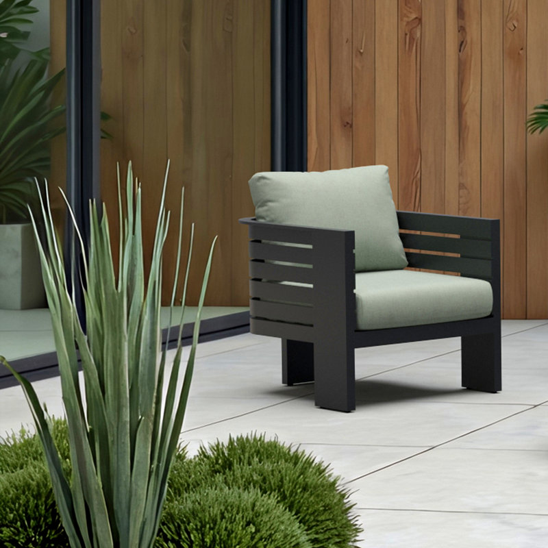 Ari 2 Piece Sunbrella Outdoor Patio Club Chairs - Cast Oasis, Cast Oasis