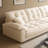 Modern white simple suede straight-row sofa-1600968051