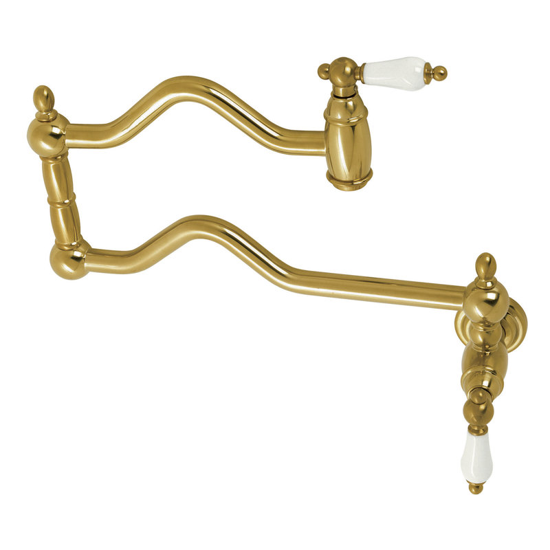 Kingston Brass Heritage Two-Handle 1-Hole Wall Mount Pot Filler Faucet