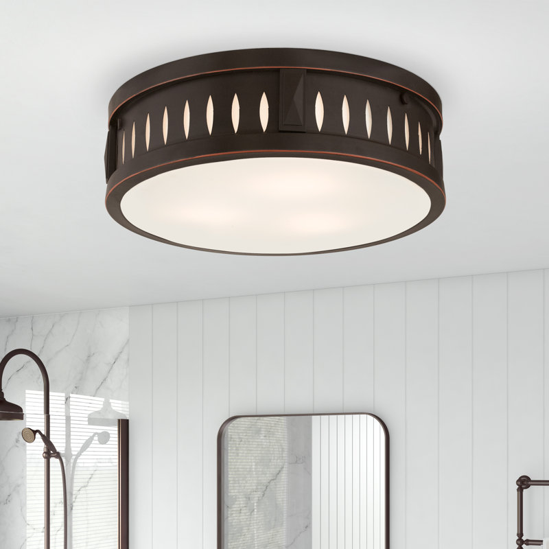 Plafonnier encastré 3 lumières Baudilio, Bronze vieilli