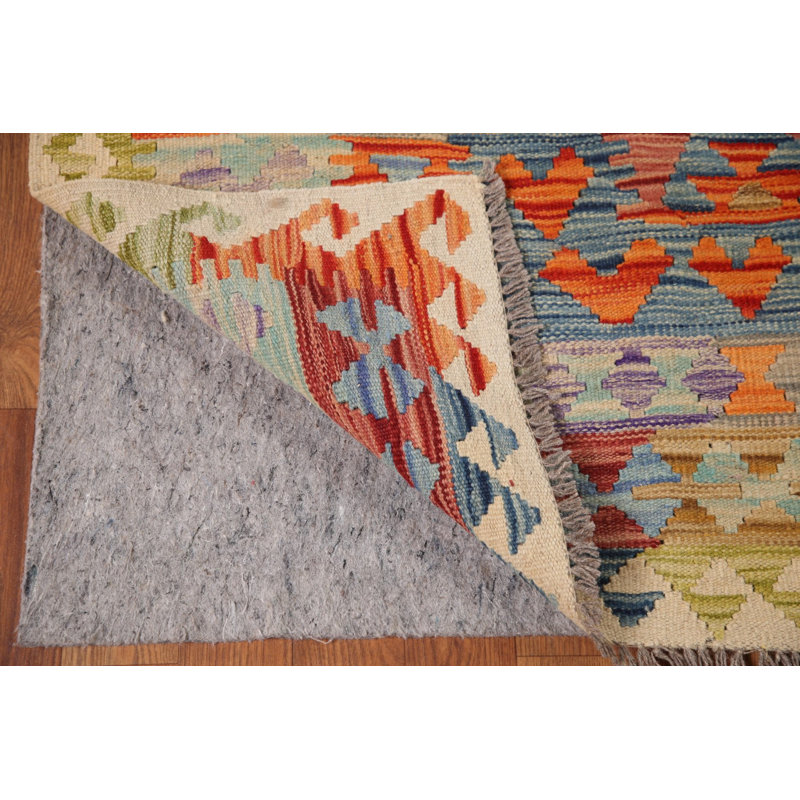 Geometric Kilim Wool Area Rug 10x13