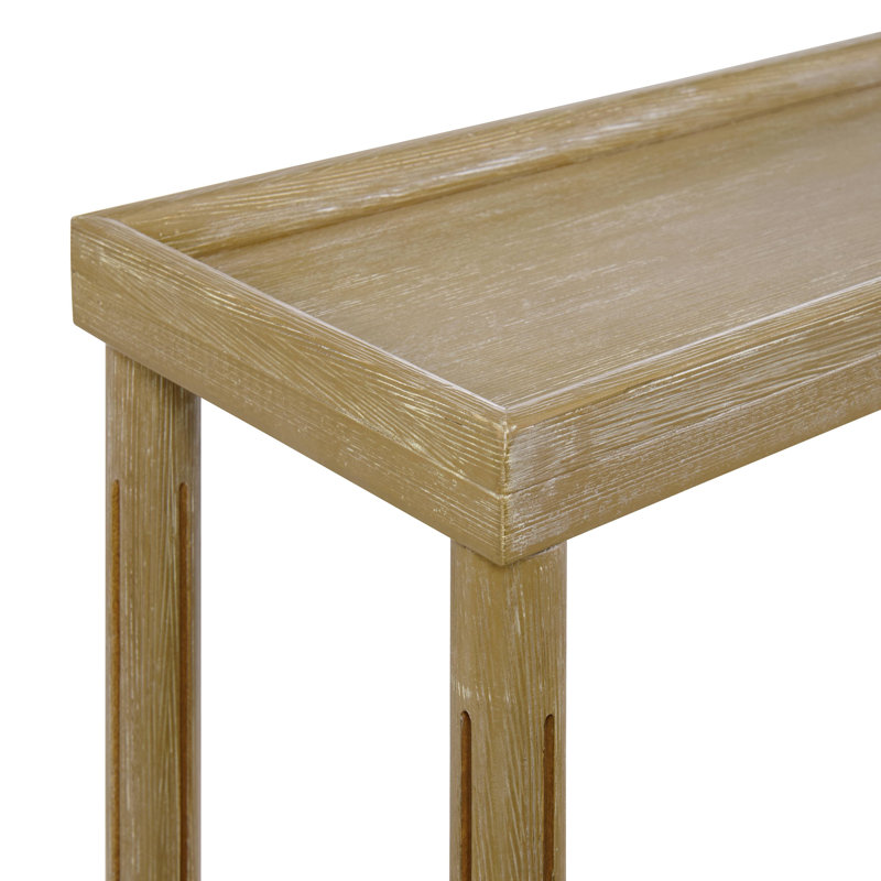 Tables de bout étroites avec tablette, ensemble de 2, Chêne