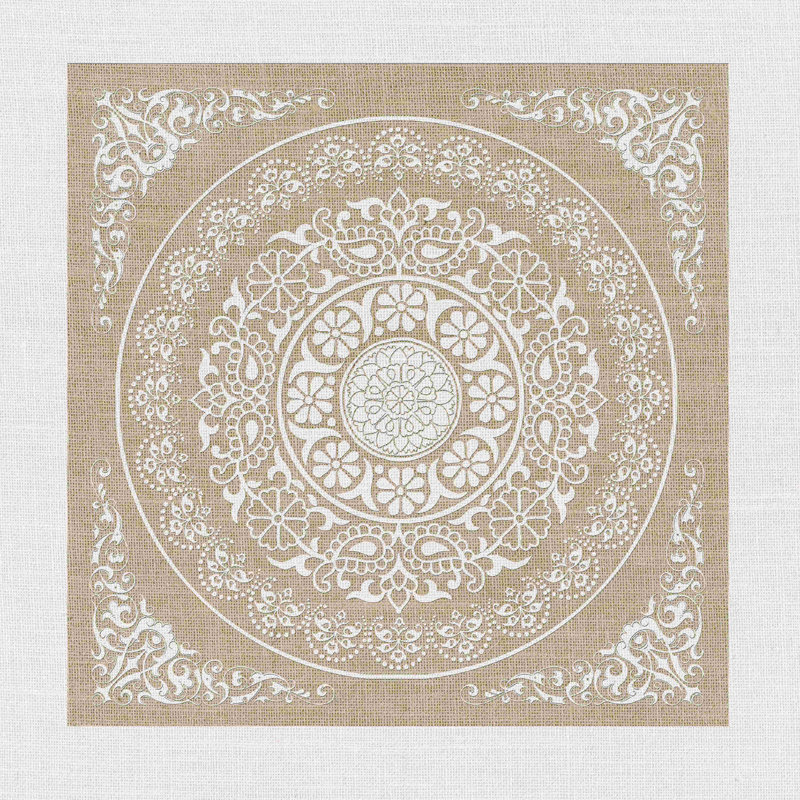 Mandala brun - reproduction sur toile tendue, L 20 po x H 20 po