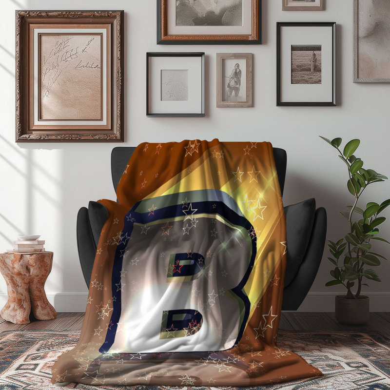 Motif Groovy - 1 pièce Sherpa Premium, Lit simple, Brun / noir