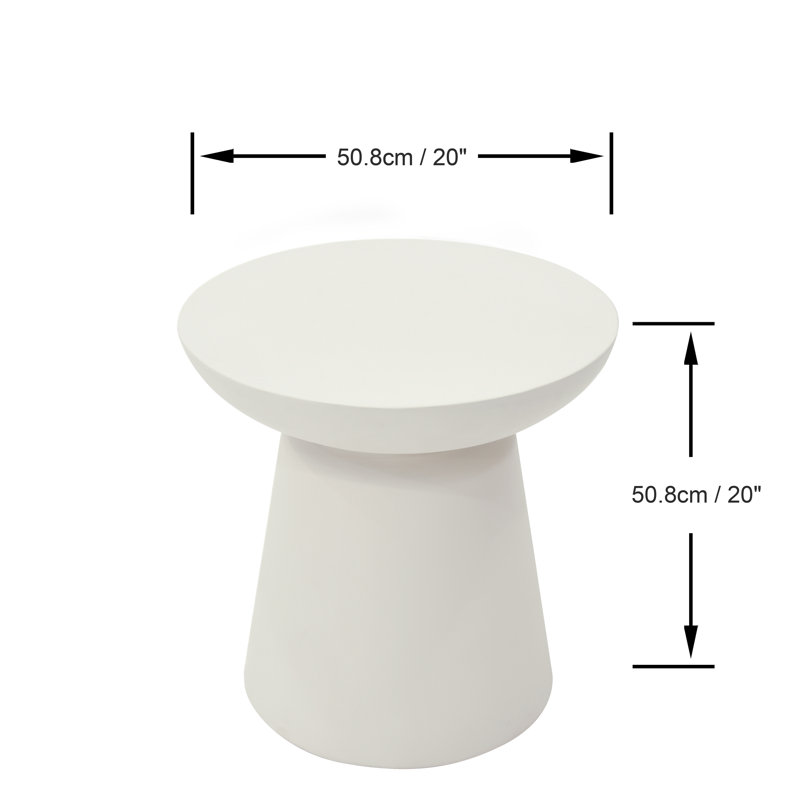 Table d'appoint Kylix, Blanc, crème