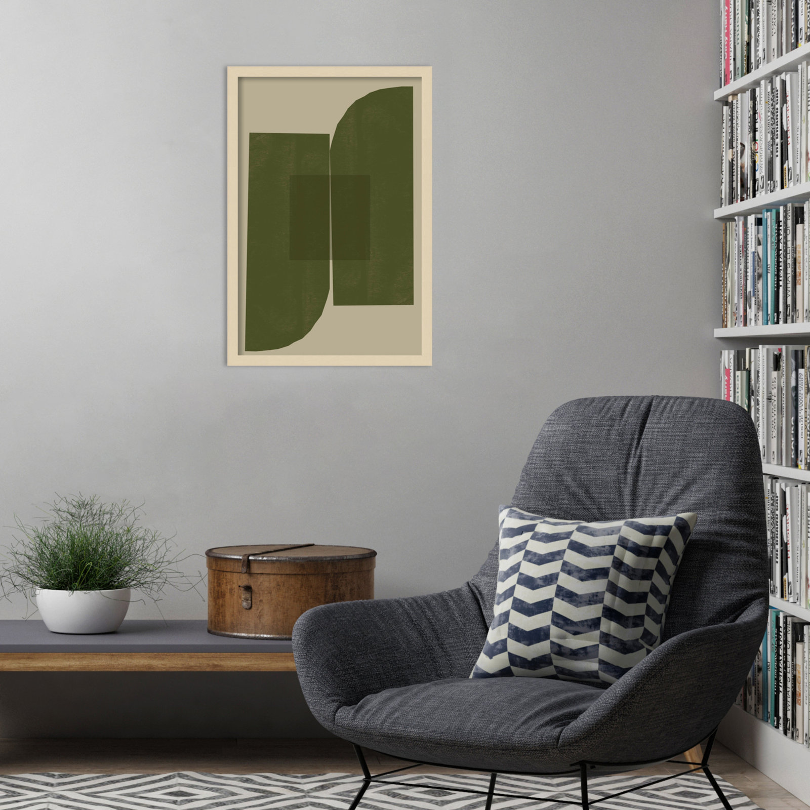 Percey "Green Composition 2" Print, Brown, 25" H x 17" W