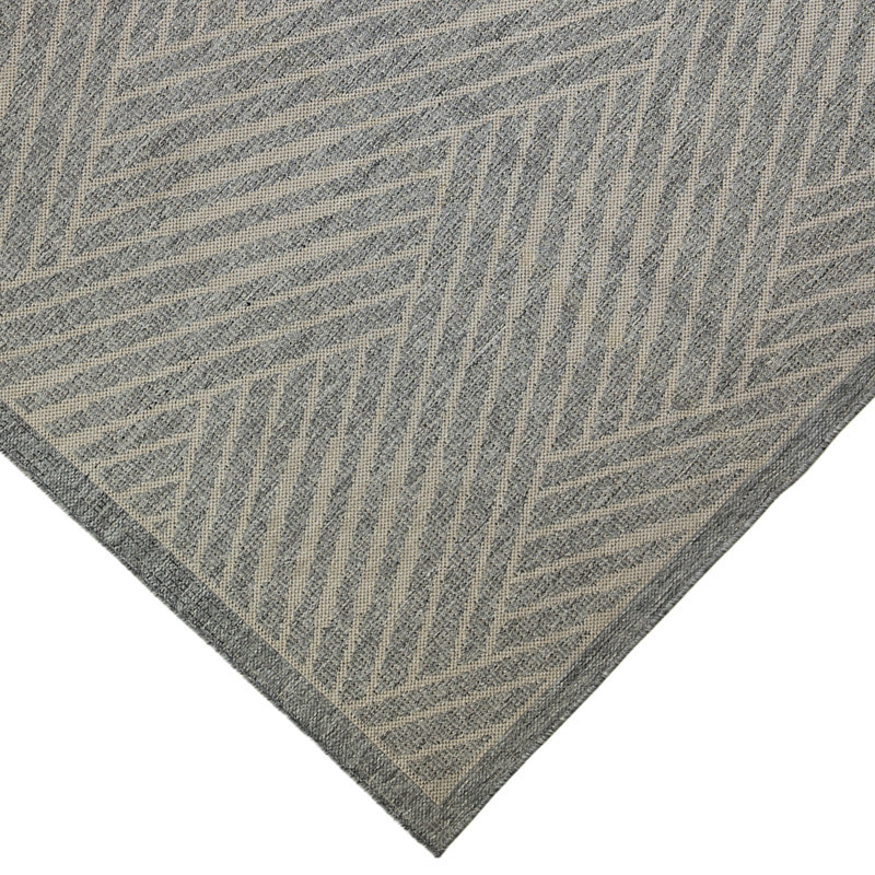 Contemporary Geometric High-Low Performance Indoor/Outdoor Area Rug, Rectangle 5'3" x 8'