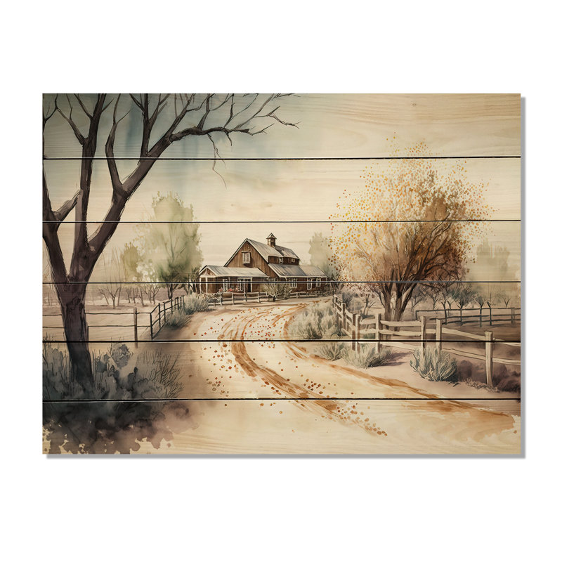 Lianes Welcome To The Ranch - impression sur bois sans cadre, H 16 po x l 32 po x P 1 po
