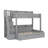 Twin Over Full Bunk Bed With Trundle Bed & Storage Steps, Full-Length Safety Rails, Built-In Storage & USB Charging Ports-2056871224