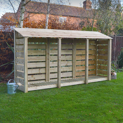 Urbanna 340cm W x 80cm D Wood Log Store