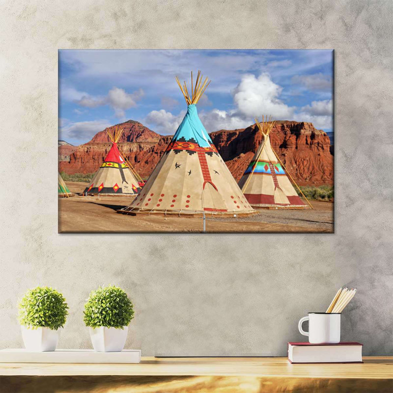 Plaines amérindiennes sur toile, H 24 po x l 36 po x P 1,25 po