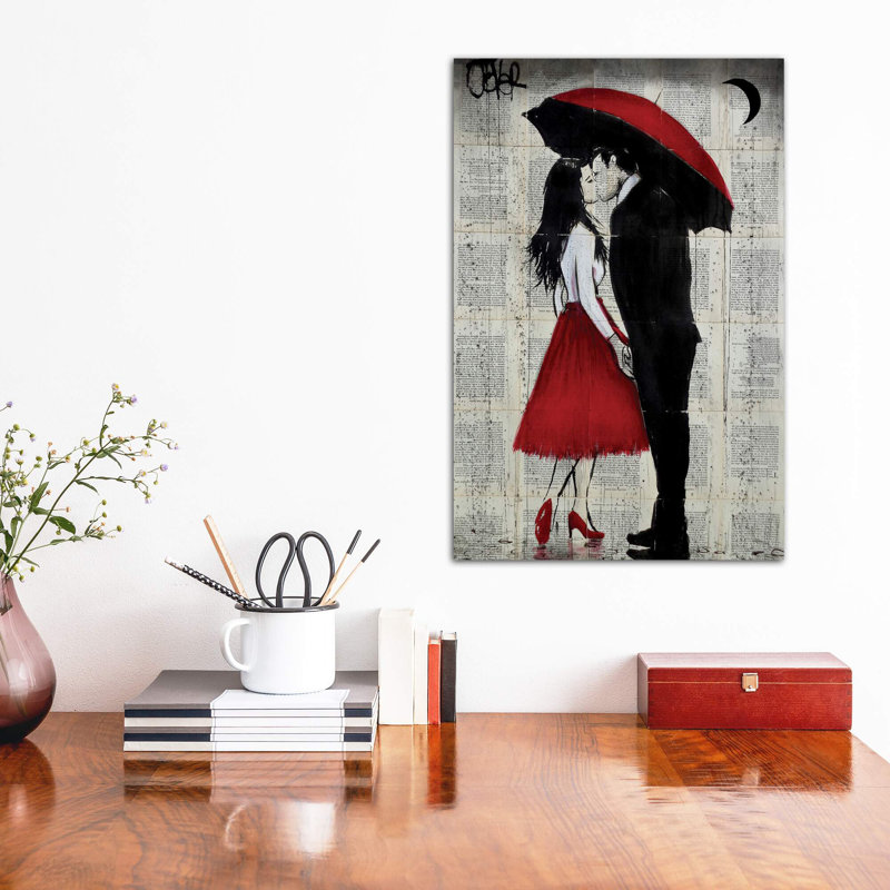 A New Kiss by Loui Jover - Wrapped Canvas Print, 30.48 cm H x 45.72 cm W