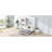 Queen Size White Space - Saving Bed, Louvered Style Storage, Pine Wood